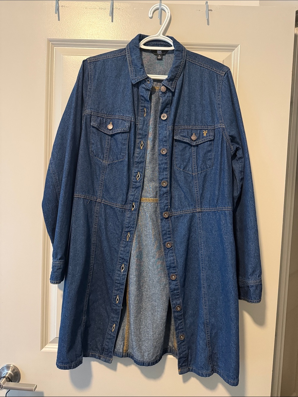 Frye Dark Blue Long Denim Jacket